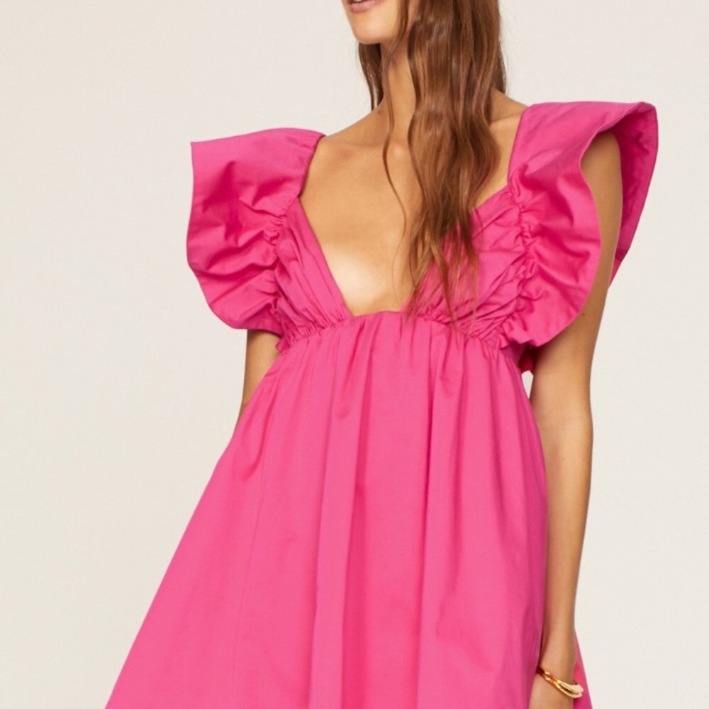 For love & lemons hot pink mini dress rtr guc